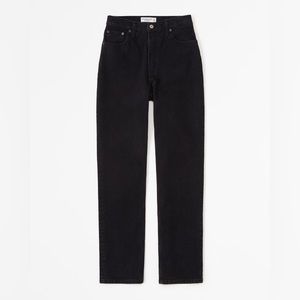 Abercrombie Curve Love Ultra High Rise 90s Straight Jean in Saturated Black